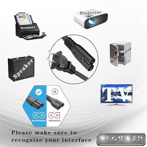Power Cord Charging for Under Desk Elliptical Machine, fit for YOSUDA, GUGTTR, WESTIONC, ANCHEER 2 Prong AC Charger Cable 6.6 FT