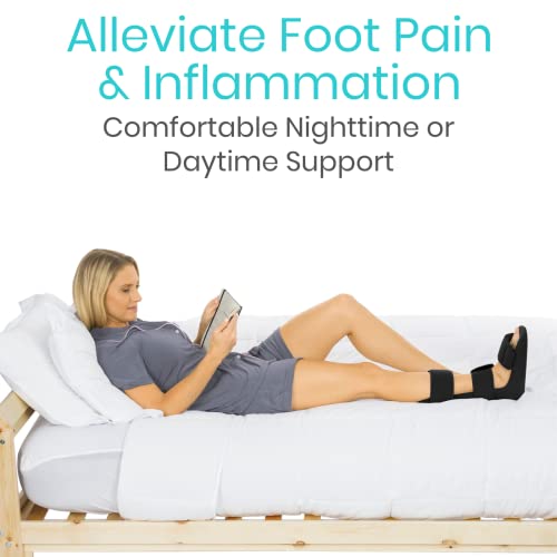 Vive Plantar Fasciitis Night Splint Plus Trigger Point Stretch Wedges - color: Black, size: Large