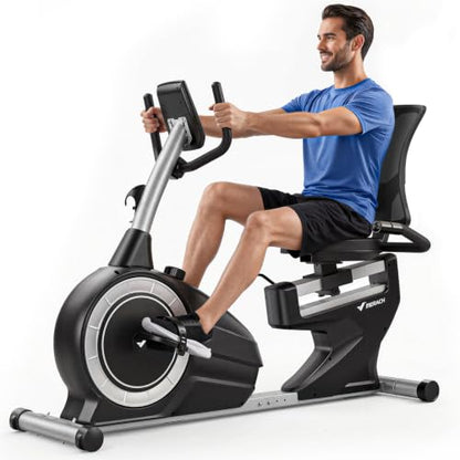 MERACH Recumbent Exercise Bikes for Home High-end - color: Black & Silver