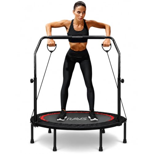 RAVS 40/48" Exercise Rebounder Trampoline for Adults, Handlebar, Indoor - size: 40-inch