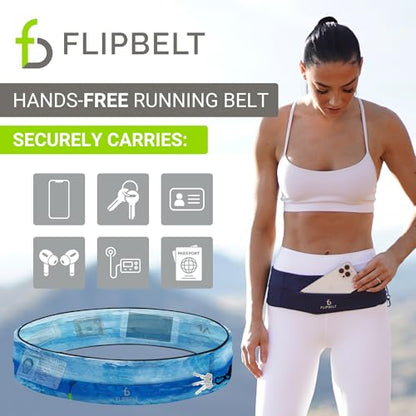 FlipBelt Zipper Running Belt, Waist Pack for Fitness and Running, US Company - color: Sayram Blue, size: Small