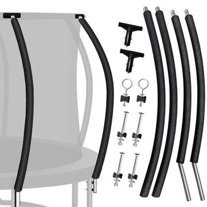 2 Sets Trampoline Curved Net Poles, Universal, 10 to 16 ft