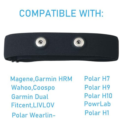 Heart Rate Monitor Chest Replacement Strap Adjustable Soft Strap Heart Rate Chest Strap Replacement Strap Cycling Heart Rate Elastic Compatible Heart Rate Sensor for Running Yoga Cycling Black