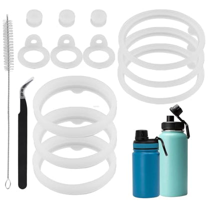 14 Pcs Water Bottle Gasket Replacement for Thermoflask 24oz/32oz/40oz/64oz, Leak-Proof Silicone Seal O Ring forWater Bottle Straw Lid, Chug Lid, Chug Spout