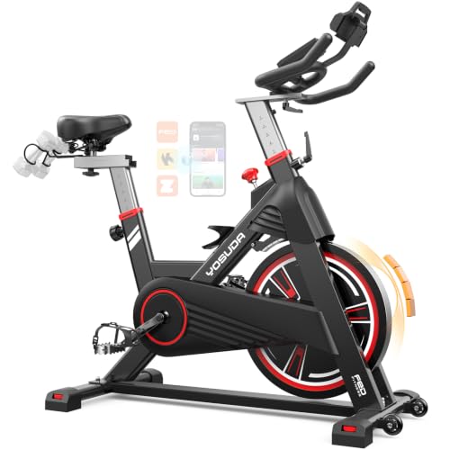 YOSUDA PRO Magnetic Exercise Bike 350 lbs Weight Capacity - color: Red