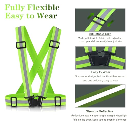 Reflective Vest Running Gear, 2-10Pack High Visible Safety VES - color: Green