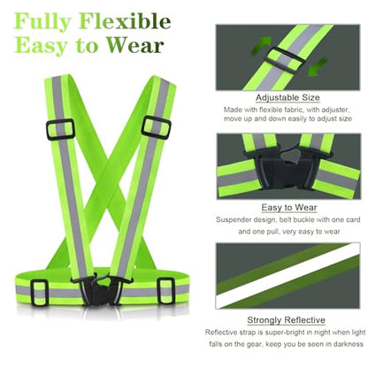 Reflective Vest Running Gear, 2-10Pack High Visible Safety VES - color: Green