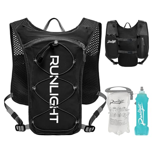 Runlight Running Vest for Women Men Lightweight Hydration Backpack Pack with 1.5L Water Bladder Bag Hydro Daypack for Hiking,Trail,Skiing,Camping,Cycling,Race,Marathon - color: Black-2