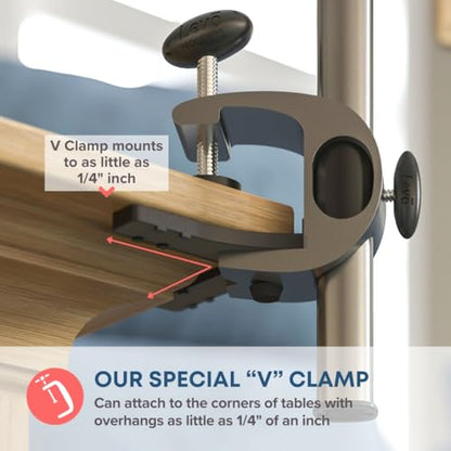 LEVO G2 Clamp-On Tablet Stand, Articulating iPad & Kindle Mount for Desk