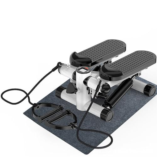 Mini Stepper, Air-Powered Stair Stepper with LCD Digital Monitor, Resistance Bands and Pad, Steppers for Exercise at Home Office - 330lbs Laoding Capacity