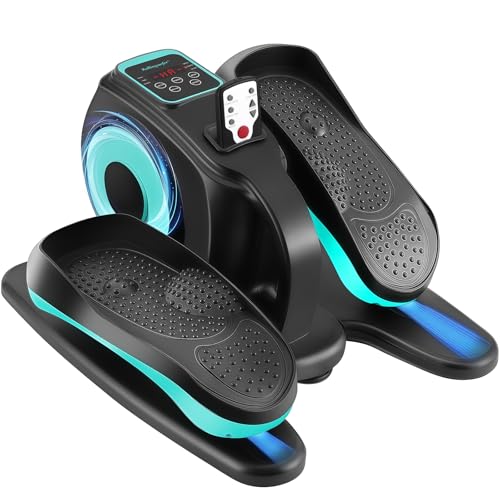 Rollingsurfer Under Desk Elliptical Machine, Electric Leg Exerciser for Seniors, Compact Seated Pedal Exerciser, Portable Elliptical Trainer with Remote and Non-Slip Pedals for Teens Adults