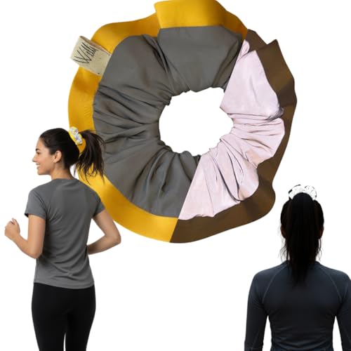 Reflective Scrunchies for Women | High Visibility Safety Hair Ties for Running, Walking, & Night Fitness | Stylish, Gentle, and Secure Ponytail Holder | Sport Gear (Yellow) - color: Yellow
