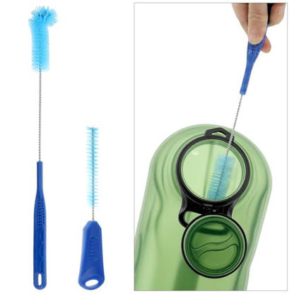QWORK 4-Piece Hydration Bladder Cleaning Kit - Complete Backpack Reservoir Accessories Set with Brushes, Collapsible Drying Frame & Carrying Pouch