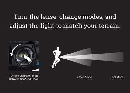 UltrAspire Lumen Collection Waist Light Belt | Lightweight & Water Resistant - 400Z 3.0, Black/Red