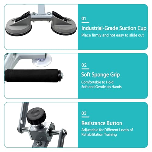 Arm Bike for Physical Therapy, with A 4-Seat Suction Cup Design for More Stable Fixation, Easy Installation, and Adjustable Resistance, Smultifunction Rehabilitation Exerciser for Arm and Shoulder.