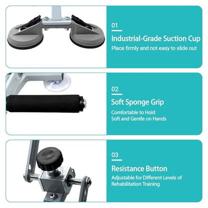 Arm Bike for Physical Therapy, with A 4-Seat Suction Cup Design for More Stable Fixation, Easy Installation, and Adjustable Resistance, Smultifunction Rehabilitation Exerciser for Arm and Shoulder.