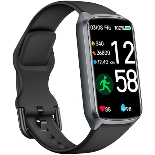 Amzhero Health Fitness Tracker with 24/7 Heart Rate, Blood Oxygen, Blood Pressure, Sleep Tracker, 5ATM Waterproof Activity Trackers with Step Tracker, Pedometer (S & L Bands Included) - color: Spaceblack