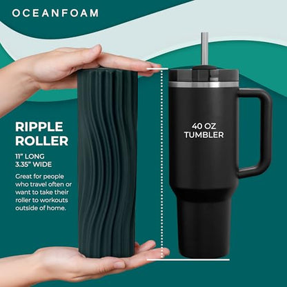 Oceanfoam Ripple Roller - Small Foam Roller for Physical Therapy (Hunter) - color: Hunter