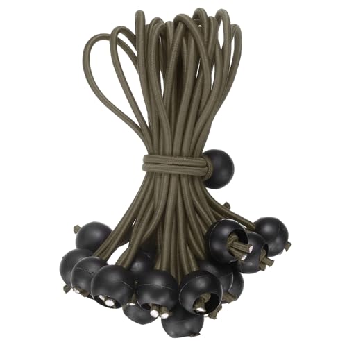 uxcell 6" Balls Bungee Cords, 30 Pcs Bungee Cords with Balls Elastic Tarp Tie Downs for Tents, Camping, Tarp, Posters, Expander Loops, Tarpaulin Holders, Tarpaulin Rubber (Khaki/Black) - color: Khaki/Black, size: 6inch