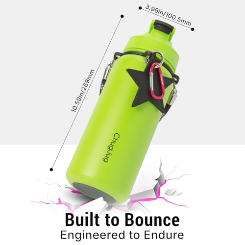 Cute Water Bottle with Strap, 40oz Insulated Stainless Steel Bottle for Girls, Travel & Daily Carry, Leak-Proof, Straw & Spout Lid, BPA-Free, Keeps Drinks Cold - color: Brat Green, size: 40 Ounces