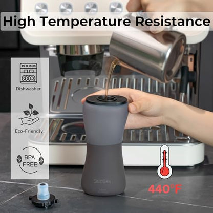 Handheld Running Water Bottle, Collapsible Silicone Foldable 350mL - color: Translucent Gray