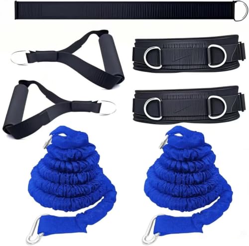 Resistance Speed Training Equipment, Dual Running Bungee Bands - color: Blue-6.6ft