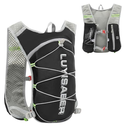 Azarxis Hydration Backpack 5L Running Vest Lightweight Breathable Water Daypack for Women Men Trail Race Marathon Jogging Hiking Climbing Camping Biking (Black - Only Backpack) - color: #4 Black - Only Backpack
