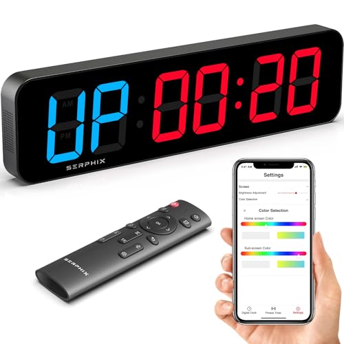 15.2" Gym Timer, App & Remote Control, Gym Clock for Home Garage Outdoor