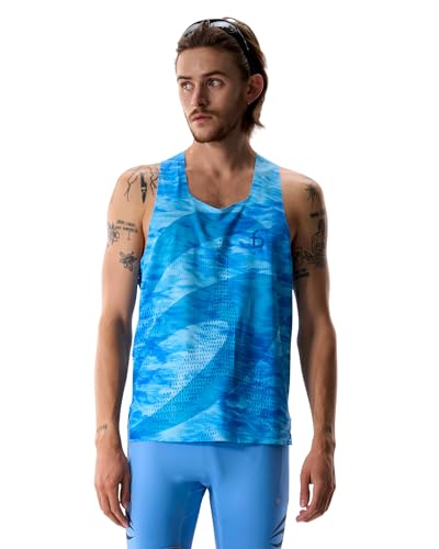 FlipBelt Men's Marathon Mesh Tank - color: Ocean Camo, size: X-Small