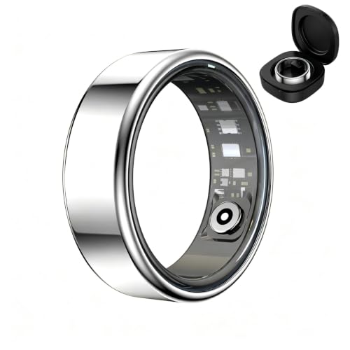 Smart Health Ring, Featuring Stress and Sleep Monitoring Functions, Compatible with iOS and Android,Waterproof Fitness Tracker for Women & Men, No Subscription Fee. (Silver, 7#) - color: silver, size: 7#