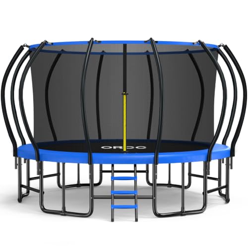 ORCC Kids Trampoline with 8-12 Added Stabilizer Bars, 1300LBS Weight Capacity Outdoor Trampoline 16 14FT Yard Trampolines for Kids Adults - size: 14FT