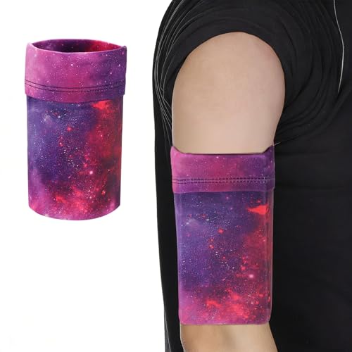 Cell Phone Armband Sleeve, Universal Sports Arm Band Sleeves Stretches to Fit All Phones Holder Starry Sky - Fitting for (Fitness ExerciseWorkout/Hiking/Jogging/Gym) - color: Pinkish-purple