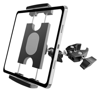 Tablet Clamp Mount Stand, Car Grab Handle iPad Holder Mount Clip Stand for Truck, Pickup, SUV, Van, Excavator, Front Loader, Jeep, Fit 5-13” iPad Pro 12.9 Air Mini, Galaxy Tab, iPhone, Fire HD 10