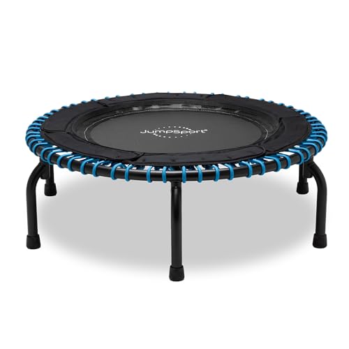 JumpSport 550 Workout Rebounder for Adults, 44" | PRO CE | Mini Exercise Fitness Trampoline Jumper with Cables | Black - color: Blue, style: Model 250