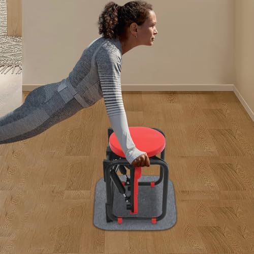 Mini Stepper with Bands & Monitor - 330LBS Hydraulic Full Body Workout, Silent Space Saving Exercise Equipment for Home Cardio, Arms, Legs & Glutes - color: Red