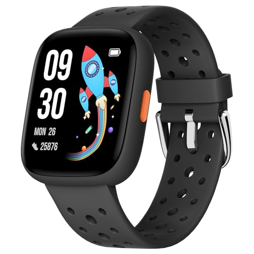 BIGGERFIVE Kids Smart Watch No Phone Needed, 1.8" Fitness Tracker Watch - color: Black