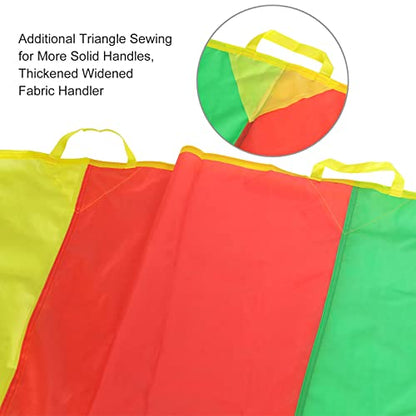 Sonyabecca Kids Play Parachute, Play Parachute 16ft with 12 Handles for Kids Cooperation Group Play - size: 16FT with 12 Handles