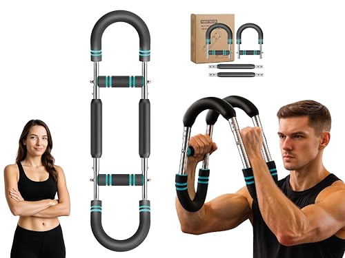 Power Twister Bar Adjustable 40/50/60 KG Chest Expander and Arm Exerciser for Men, Heavy Duty Steel Spring Upper Body Workout Bar, Forearm Strengthener with Non-Slip Ergonomic Handles