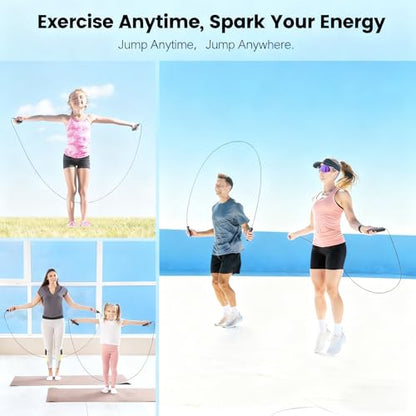 Jump Rope, Adjustable Jump Ropes,Skipping Rope Tangle-Free Rapid Speed with Ball Bearings for Women Men Kids,Exercise & Slim Body Jumprope at Home School Gym - color: Black