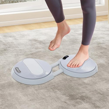 220 lbs Waist Twisting Machine, Ab Twister Board with LCD Counter Display & Resistance Bands, Adjustable Waist Twisting Disc for Slimming, Toning and Fitness, Core & Ab Workout Disc, Non-Slip, Gray