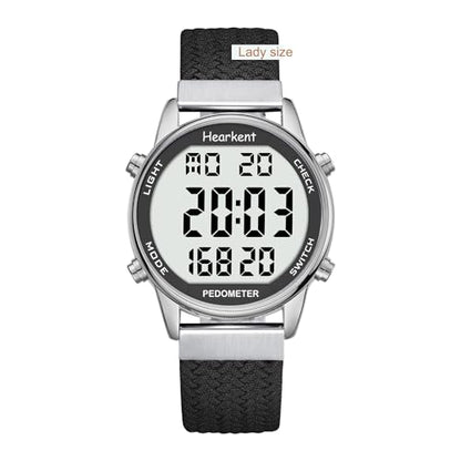 Hearkent Pedometer Watch,Step,Mileage&Calorie Tracker,Large Numbers - color: Black