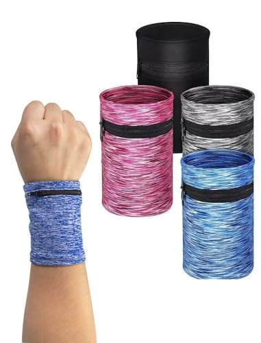 1 Pocket Wrist Wallet Wrist Cell Phone Holder, Ankle Wallet, Sweat Bands, Armband, Hidden Pouch, Wristlet Wallet for Travel, Outdoor Sports Running,Blue - color: Blue