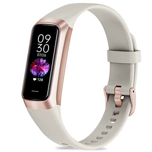 Zeacool Fitness Tracker with 24/7 Heart Rate, Blood Oxygen Blood Pressure Sleep Monitor, Activity Trackers 5 ATM Waterproof,Step Calorie Counter Pedometer Health Smart Watch for Women Men - color: Beige
