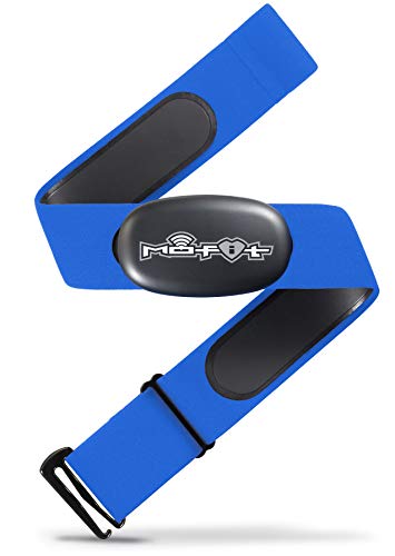 Heart Rate Monitor Chest Strap for Garmin, Apple, Android, Peloton, Zwift, Strava, ANT+ and Most Bluetooth 4.0 Enabled Fitness Devices - color: Blue