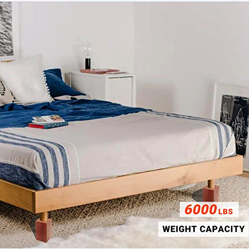 Wood Bed Risers, Furniture Risers-Heights 4.5 Inch Heavy Duty Risers Brown - color: Brown 4.5in