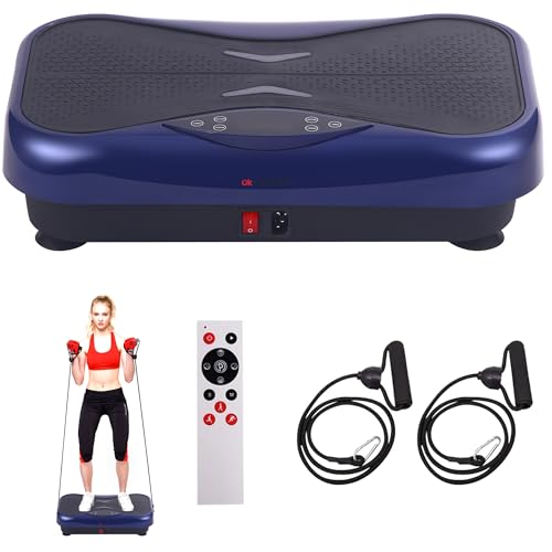 Vibration Plate Exercise Machine Vibration Platform for Weight Loss, Vibration Plate for Lymphatic Drainage Whole Body Power Shaker Home Workout Equipment - color: THSD0880-BLUE