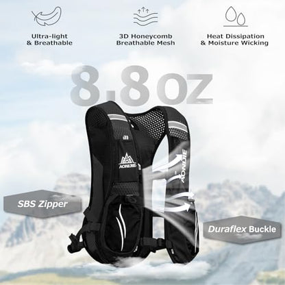 Azarxis Hydration Running Vest Backpack Pack 5L 5.5L for Women and Men Jogging Trail Race Marathon Cycling Hiking - color: Gray