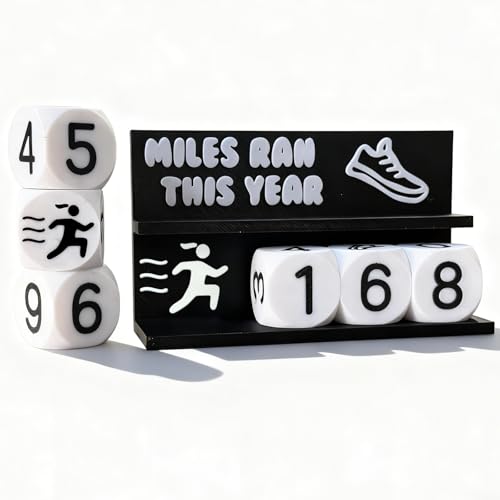 Desk Running Mileage Tracker for Recording Mileage Running Pedometer & Goal Setter, Fitness Motivation Display for Runners, Marathon Training Gift - style: Black Girls