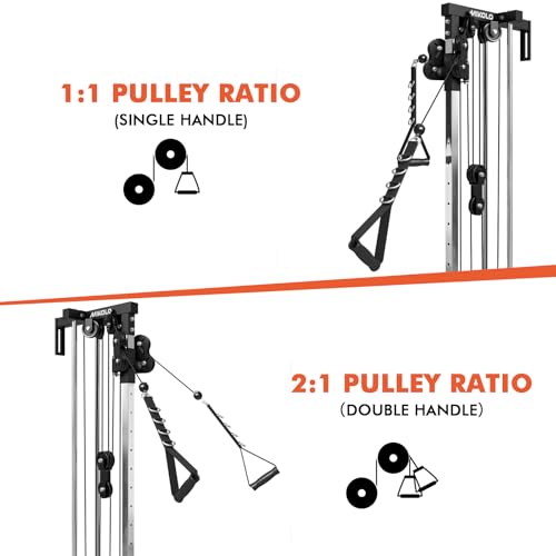 Mikolo Wall Mount Cable Station, Cable Crossover Machine with Dual Pulley System and 19/27 Adjustable Positions for Home Gym Fitness Equipment - color: BLACK, size: G3 Cable Machine