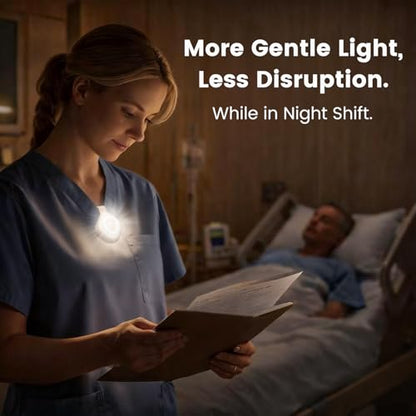 Wearable Nurse Night Light for Night Shift, Rechargeable Magnetic Clip-on Badge Light, Bright Hands Free Nurse Essentials Flashlight, Safety Light in the Dark for Walking Running Outdoor Emergency - color: Black